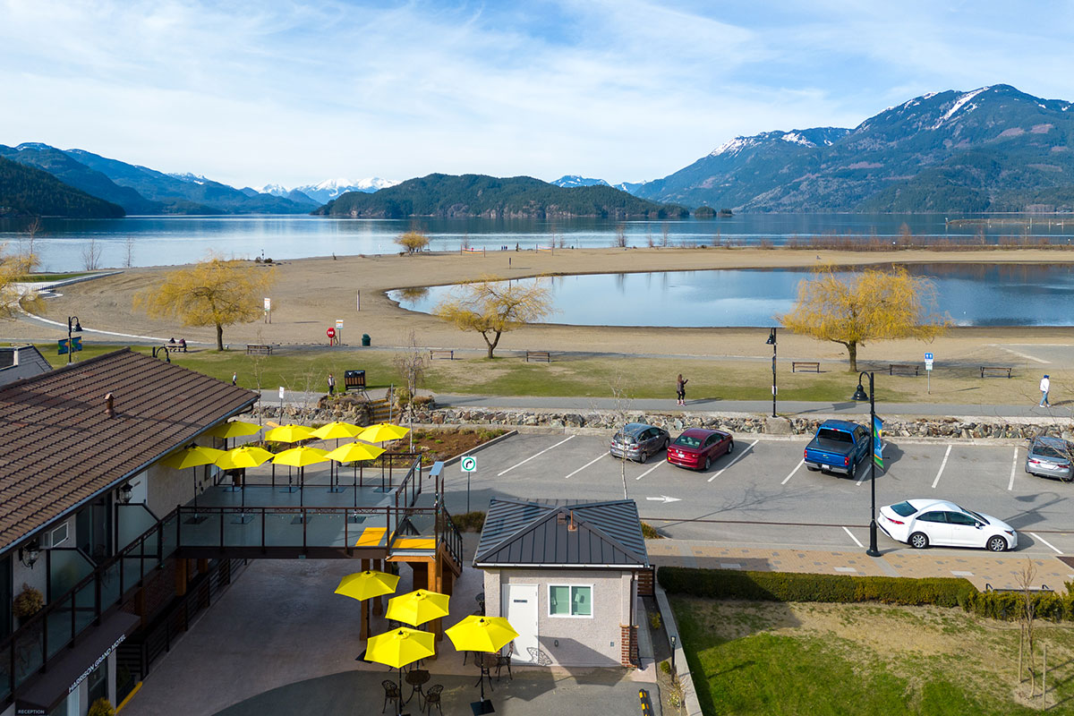 Aerial-Harrison-Grand-Motel-Harrison-Lake Aerial-Harrison-Grand-Motel-Harrison-Lake